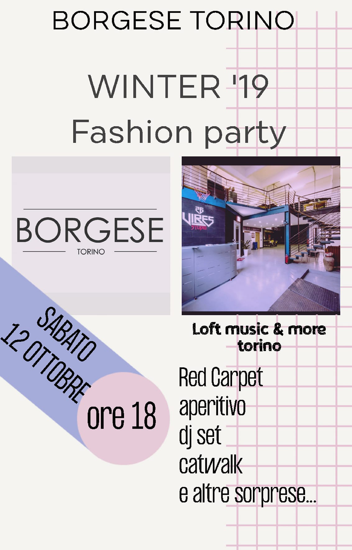 001 .jpg - 12/10/2019. Torino. Borgese, winter '19 Fashion Party al Loft di Via Cervino per il lancio di una nuova linea di prodotto.. Gli ospiti e la festa.